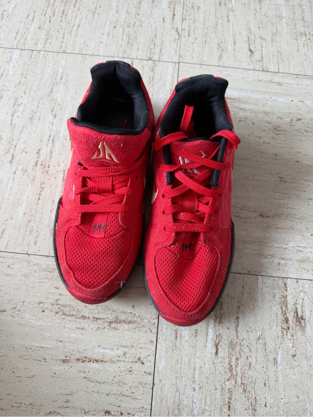 Boys Red Athletic Sneakers - Breathable Lace-Up Comfort